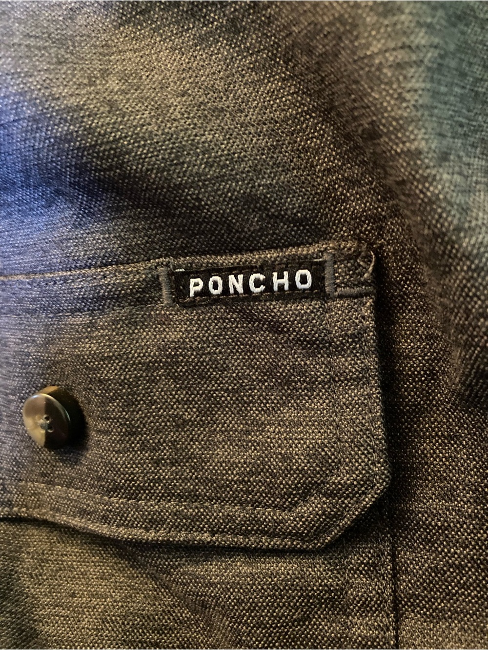 Men's Poncho Regular Fit Gray Vented XL Button-Down Shirt Magnetic Pockets - Picture 7 of 10